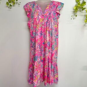 Lilly Pulitzer size medium, bright pink, flowy summer dress, worn once